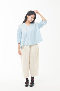 Mokpangit  A-line drop shoulder puff sleeves blouse